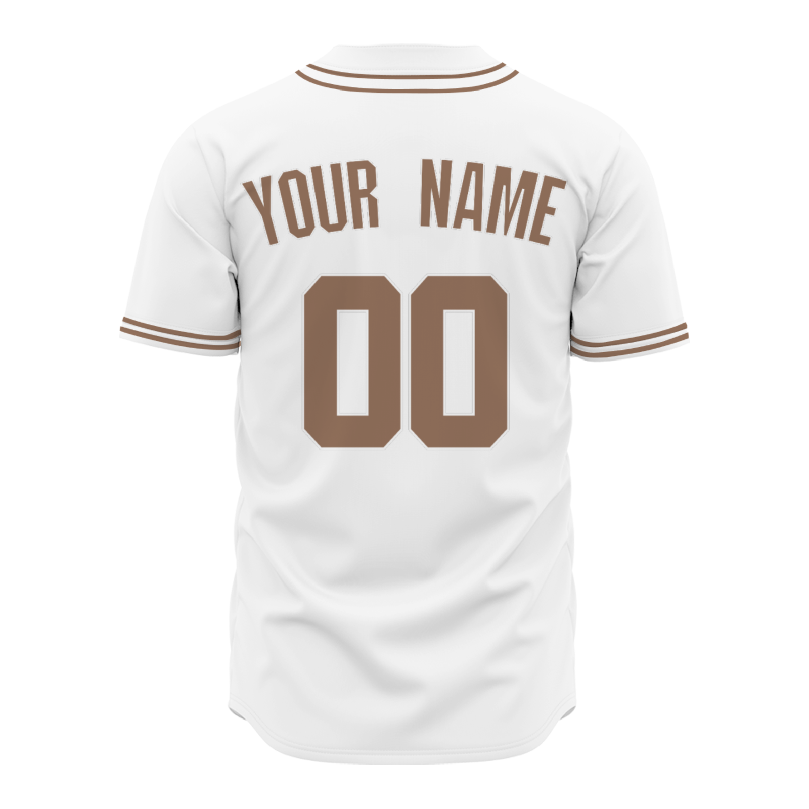 Custom White Yellowish Brown-White Authentic Baseball Jersey