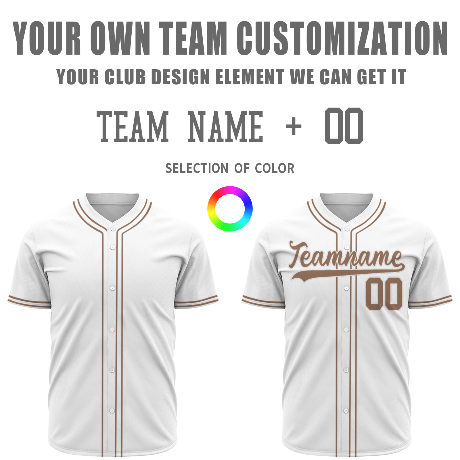 Custom White Yellowish Brown-White Authentic Baseball Jersey