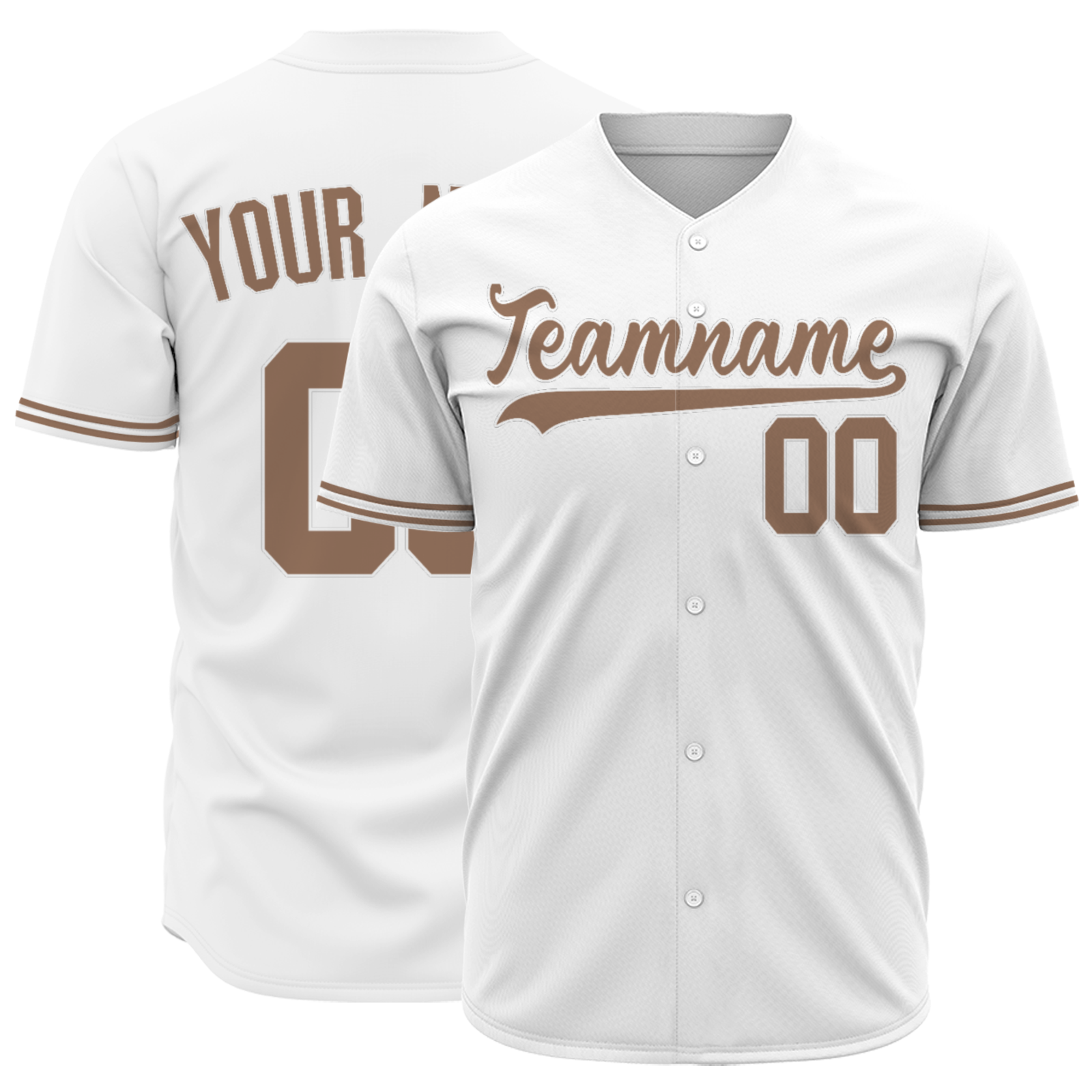 Custom White Yellowish Brown-White Authentic Baseball Jersey