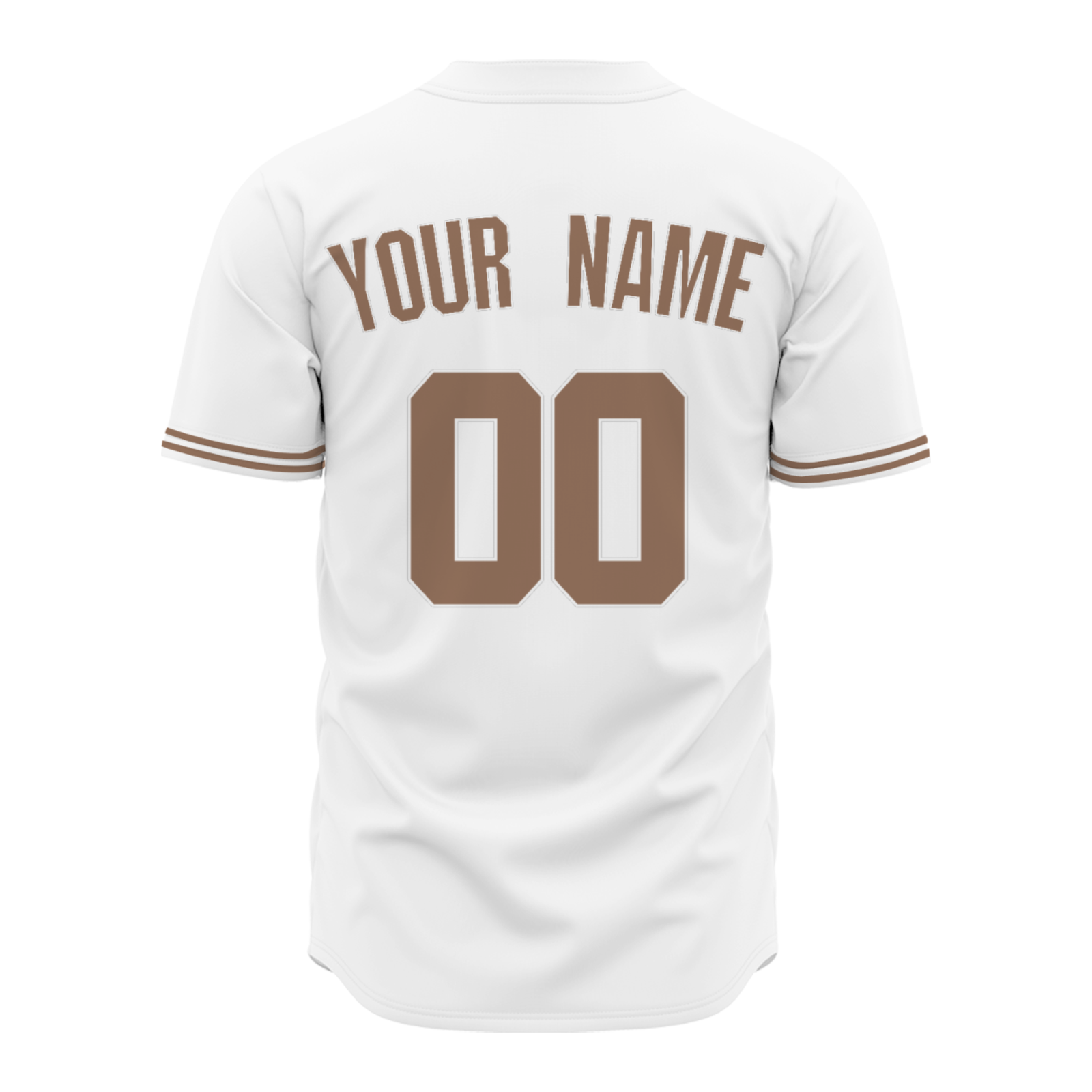 Custom White Yellowish Brown-White Authentic Baseball Jersey