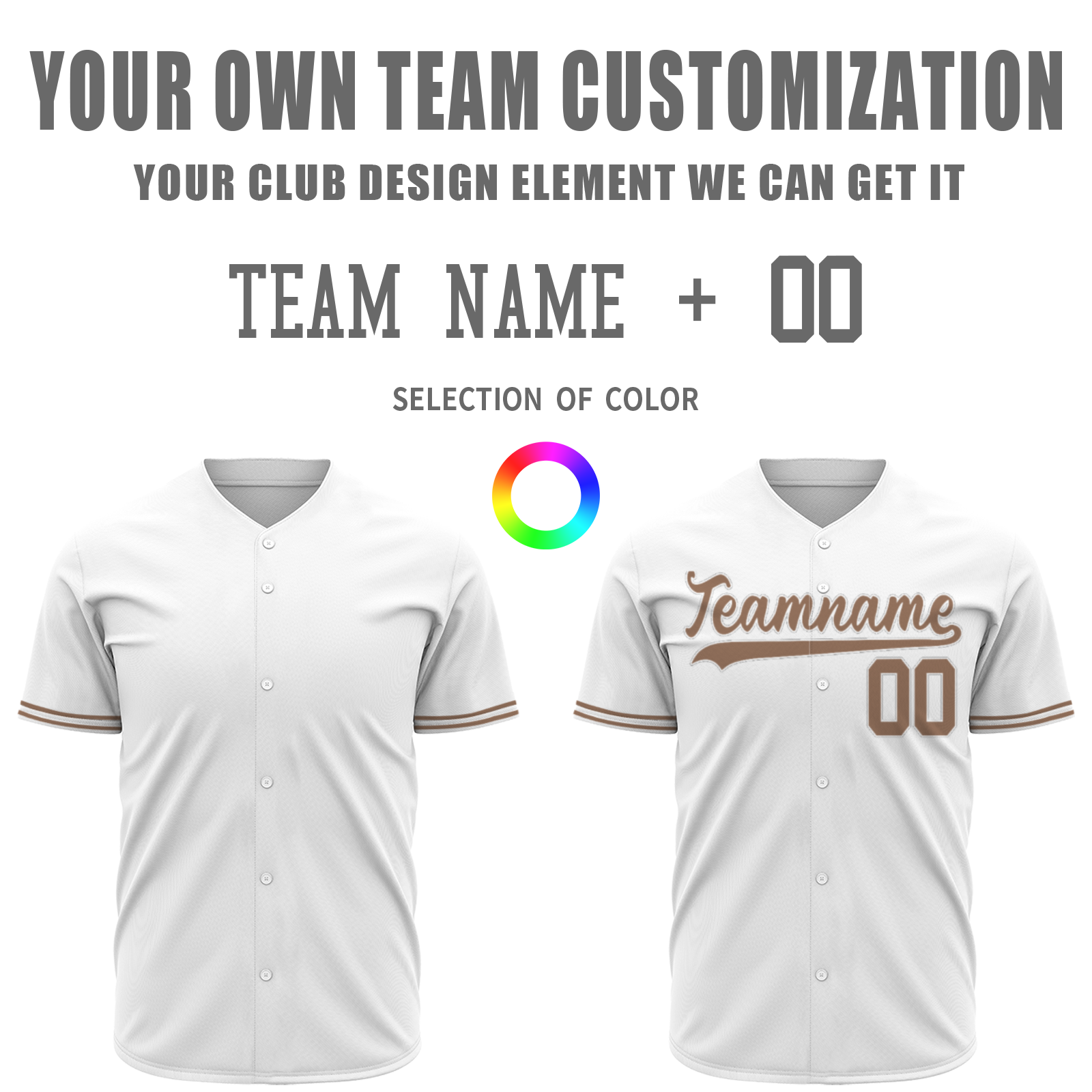 Custom White Yellowish Brown-White Authentic Baseball Jersey