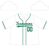 Custom White Dark Mint Green-White Authentic Baseball Jersey