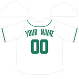 Custom White Dark Mint Green-White Authentic Baseball Jersey