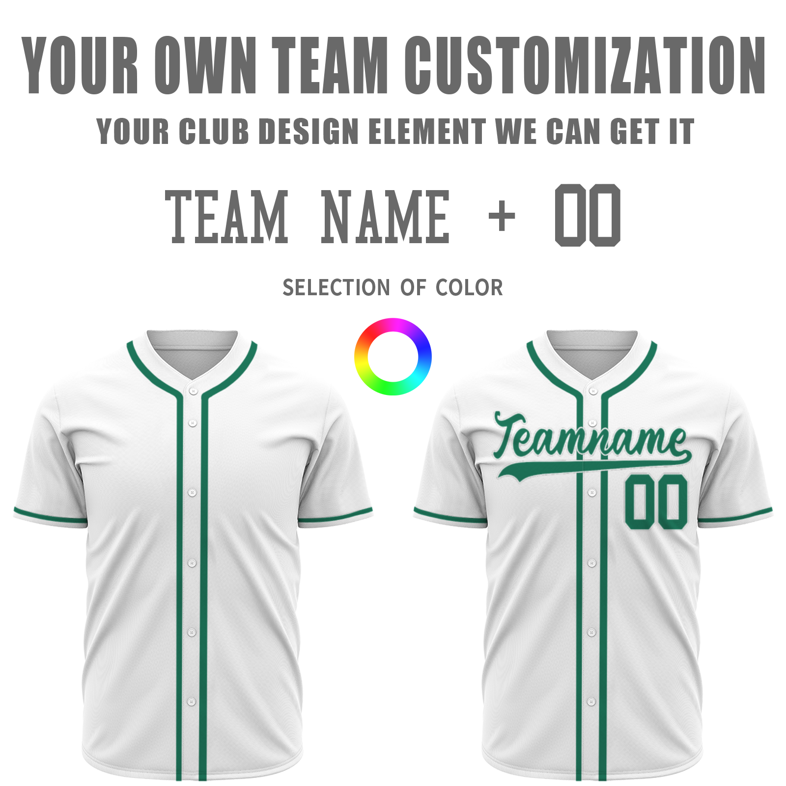 Custom White Dark Mint Green-White Authentic Baseball Jersey