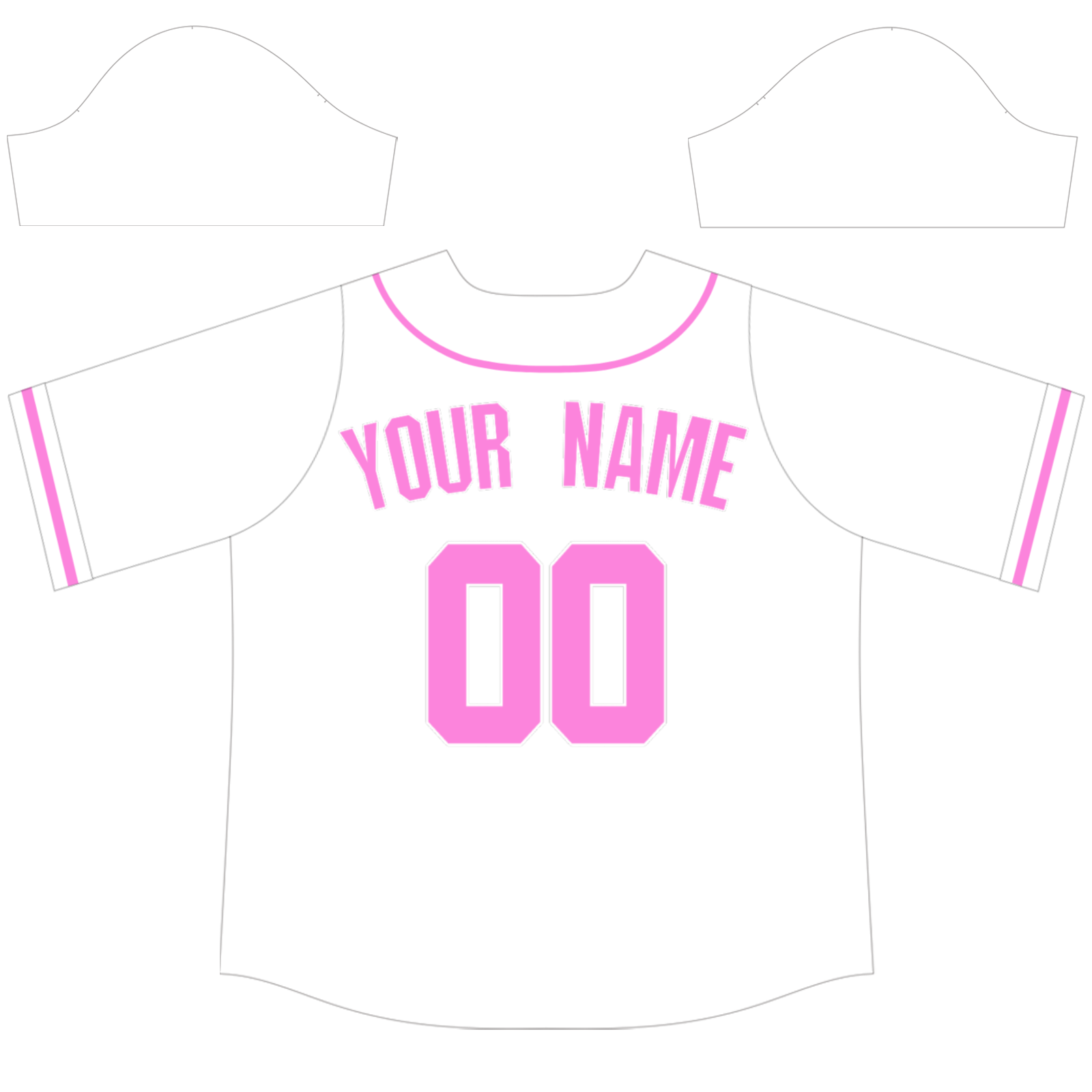 Custom White Pink-White Authentic Baseball Jersey