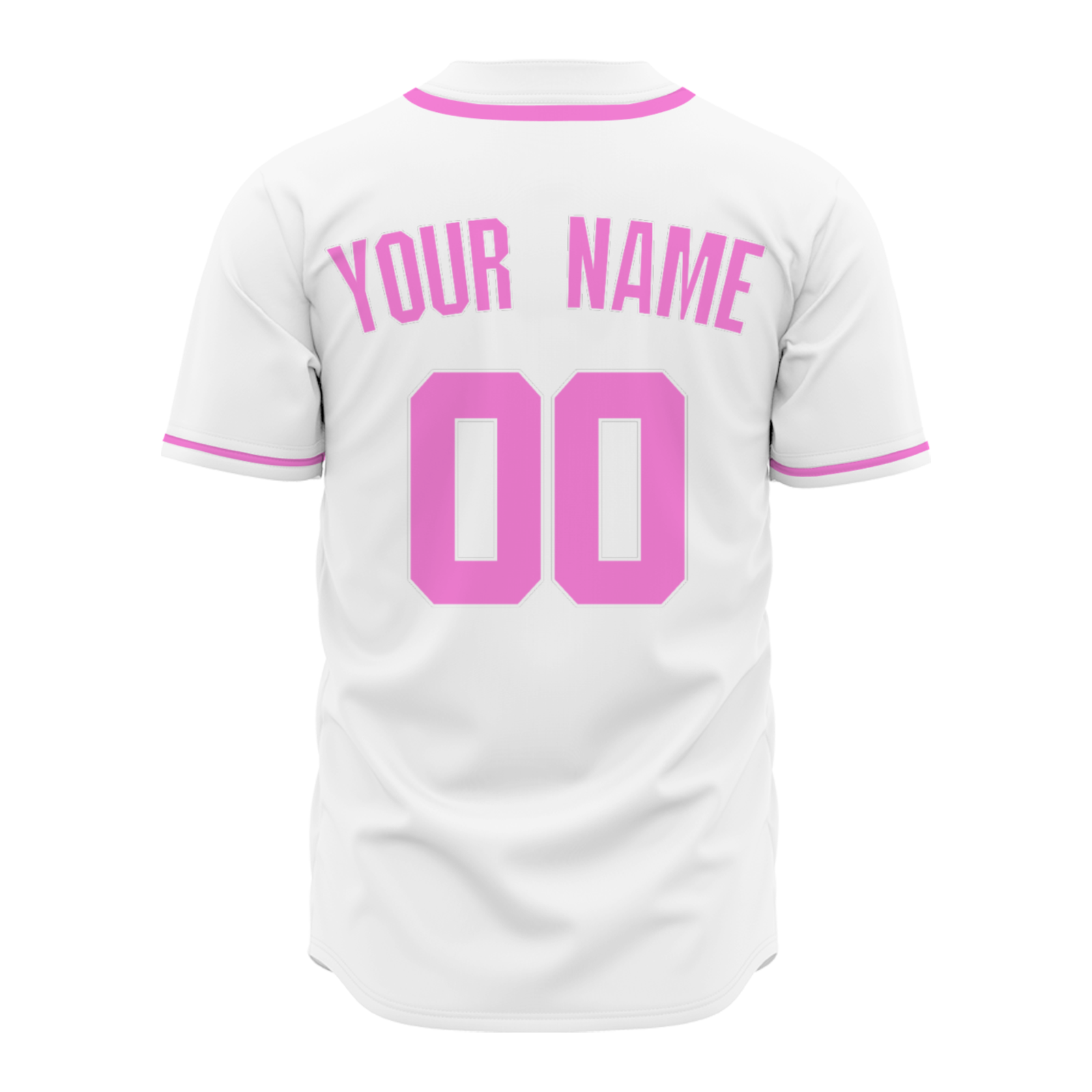 Custom White Pink-White Authentic Baseball Jersey