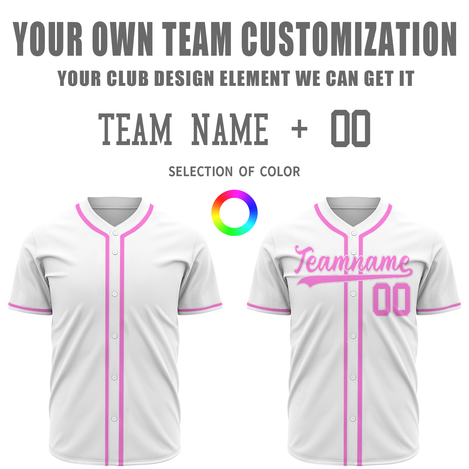 Custom White Pink-White Authentic Baseball Jersey