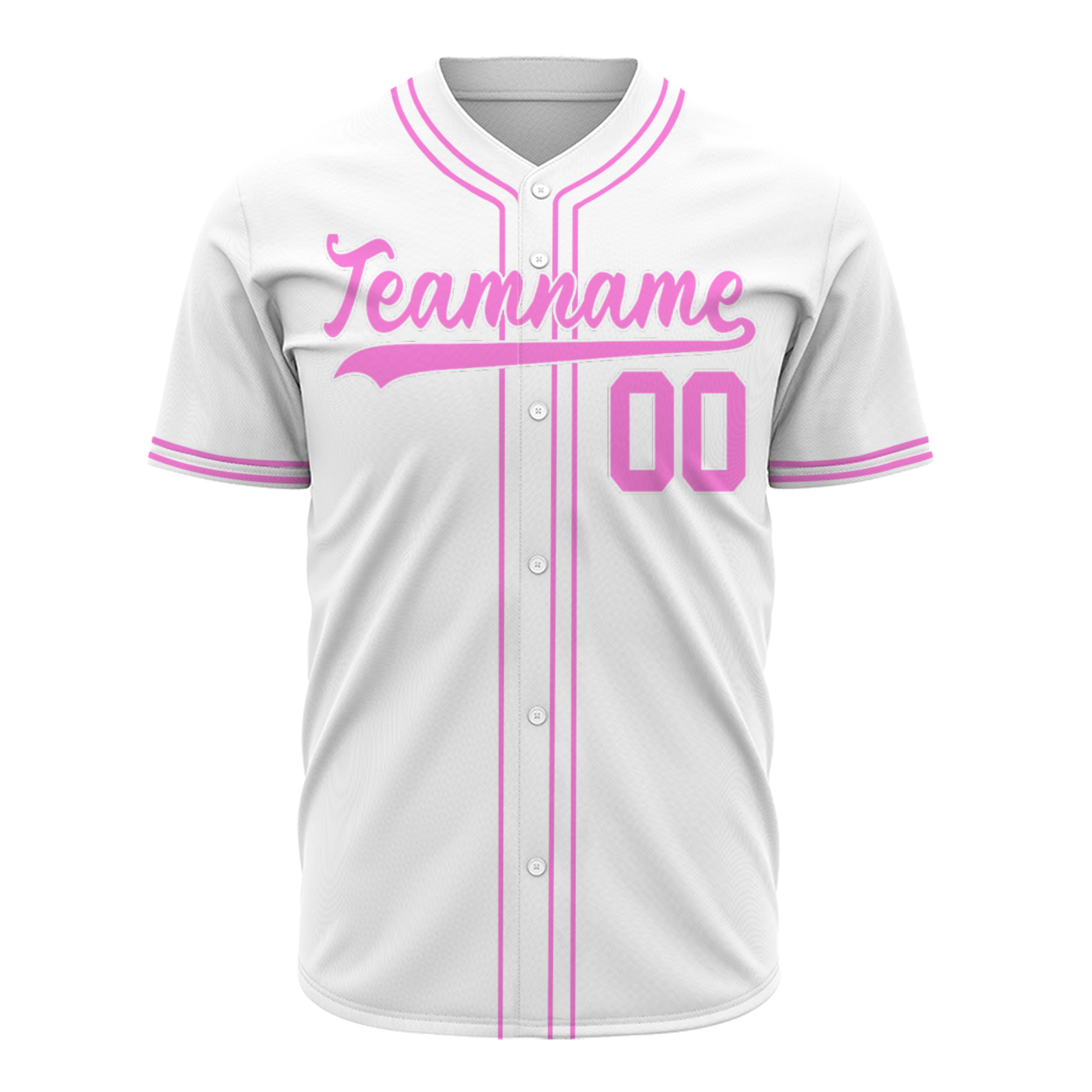 Custom White Pink-White Authentic Baseball Jersey