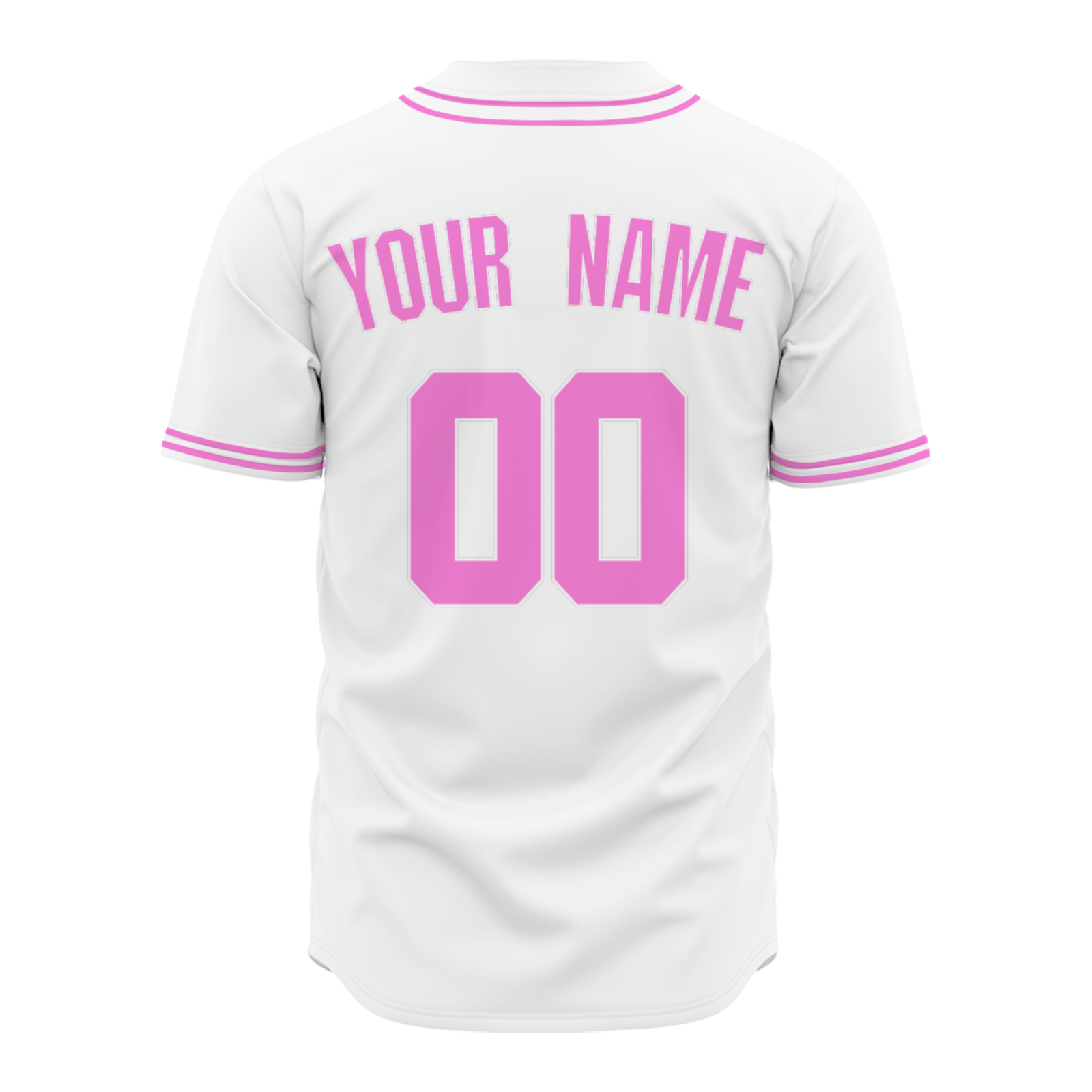 Custom White Pink-White Authentic Baseball Jersey