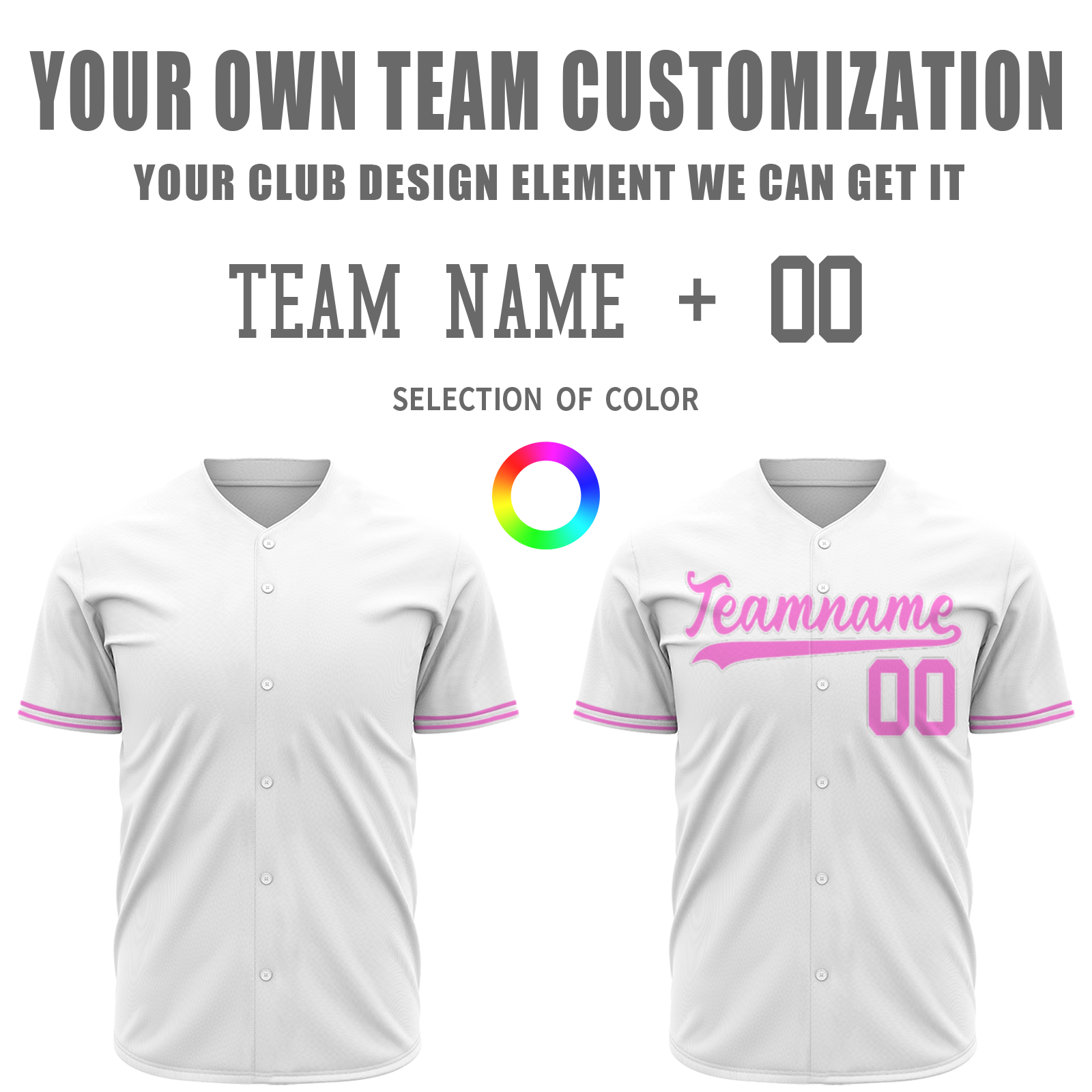 Custom White Pink-White Authentic Baseball Jersey