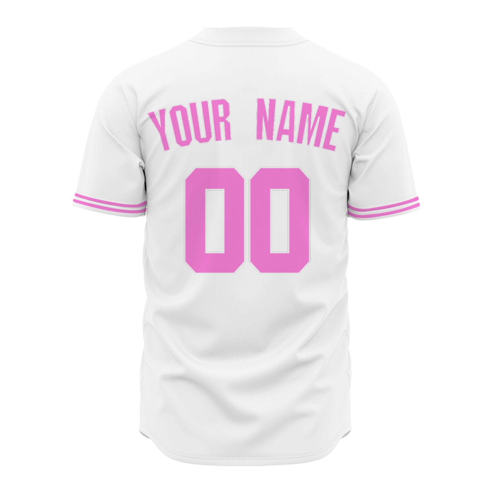 Custom White Pink-White Authentic Baseball Jersey