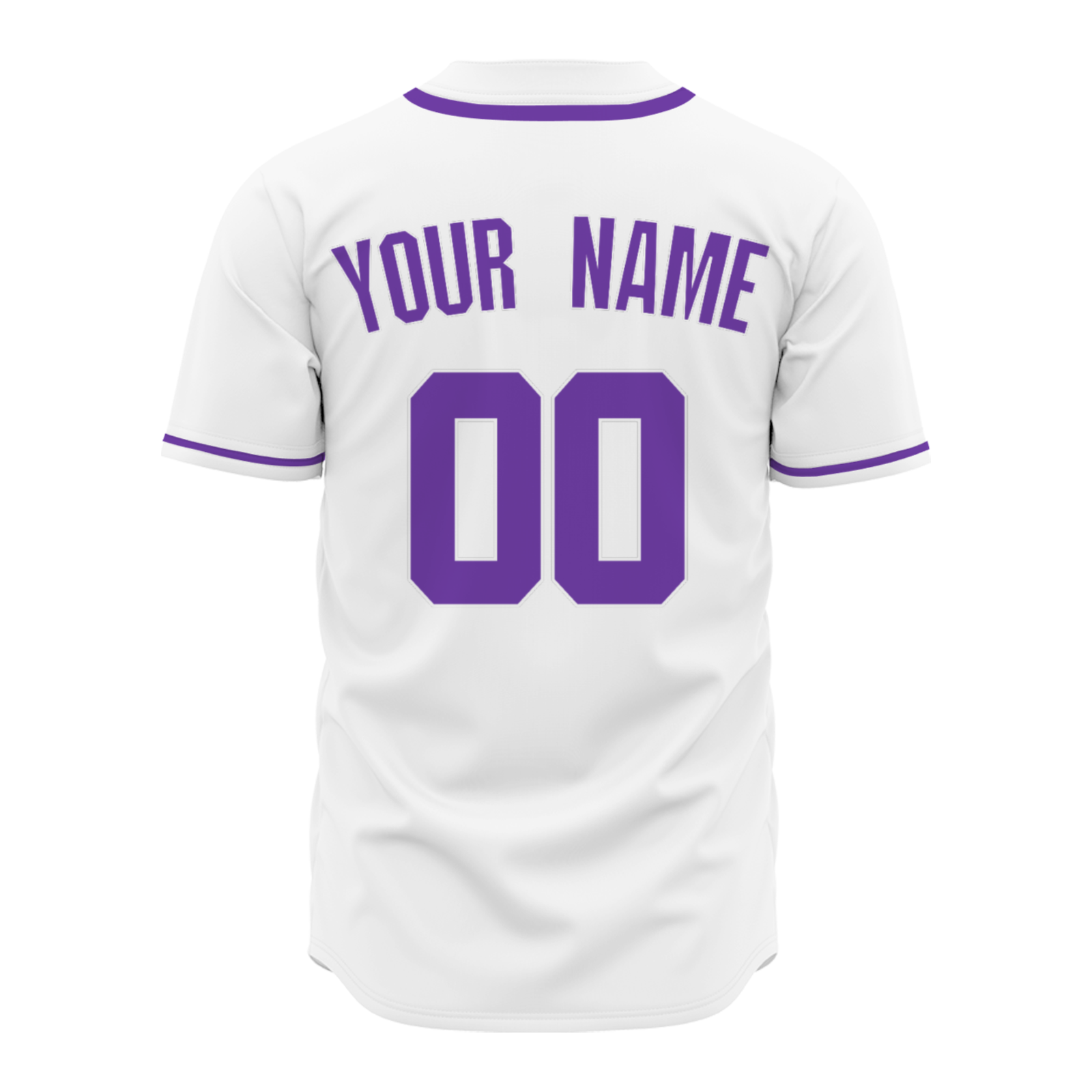 Custom White Purple-White Authentic Baseball Jersey