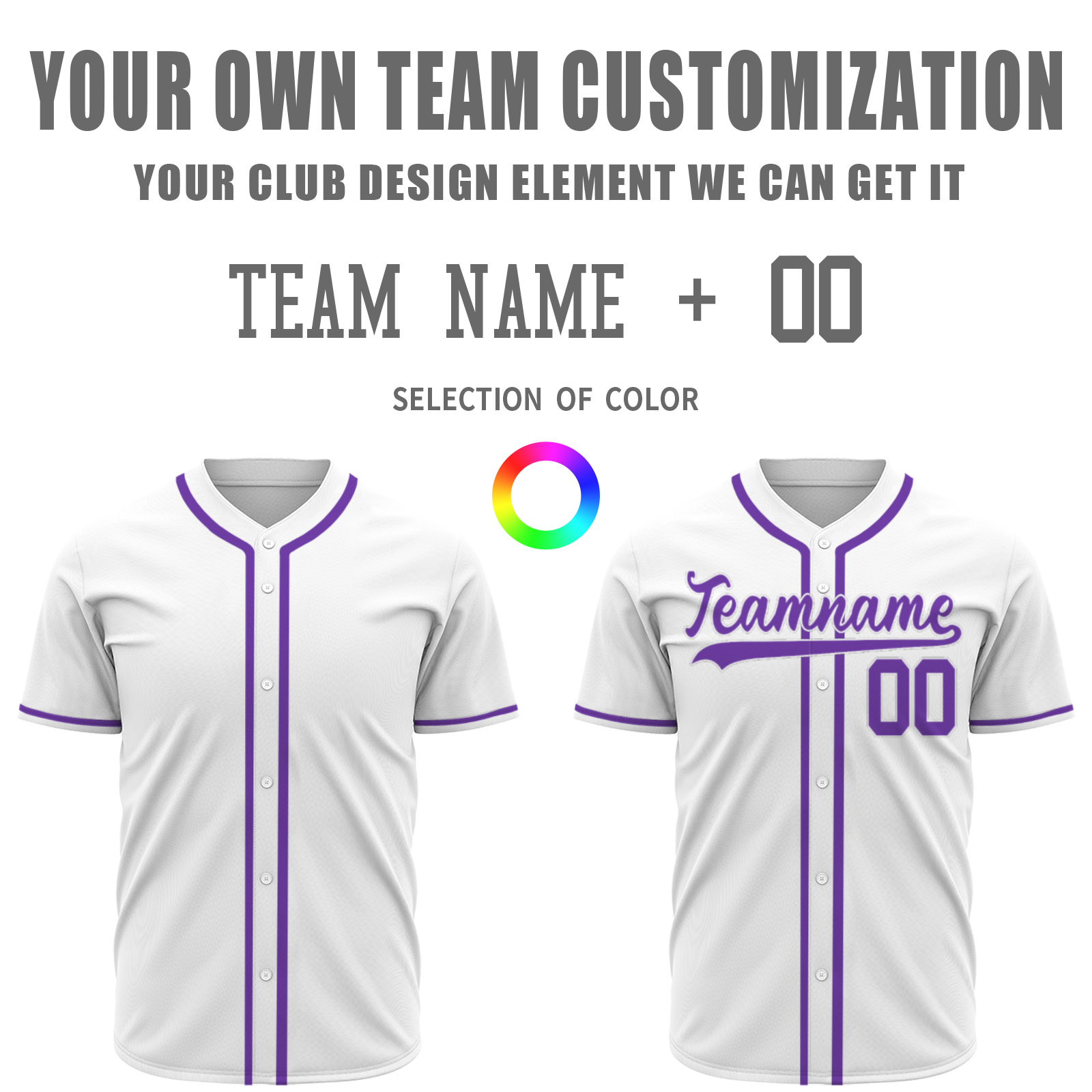 Custom White Purple-White Authentic Baseball Jersey