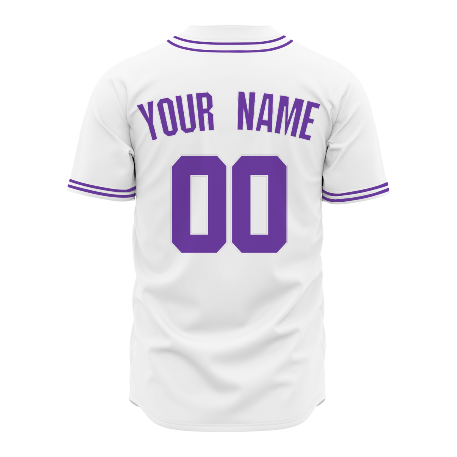 Custom White Purple-White Authentic Baseball Jersey