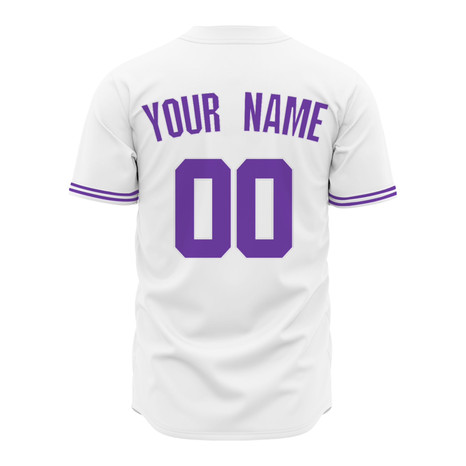 Custom White Purple-White Authentic Baseball Jersey