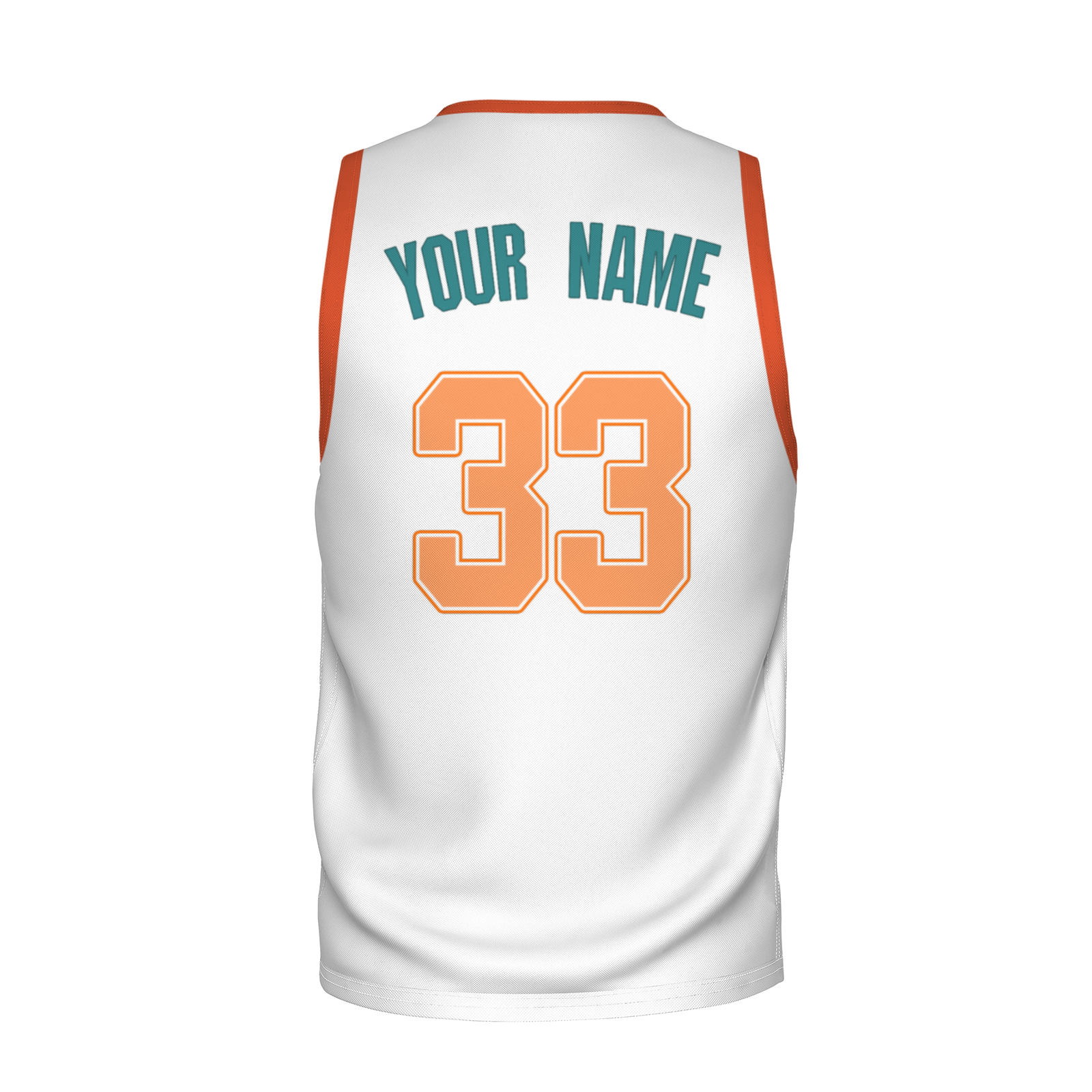 Custom Turquoise White Orange Authentic Coconut Tree Basketball Jersey