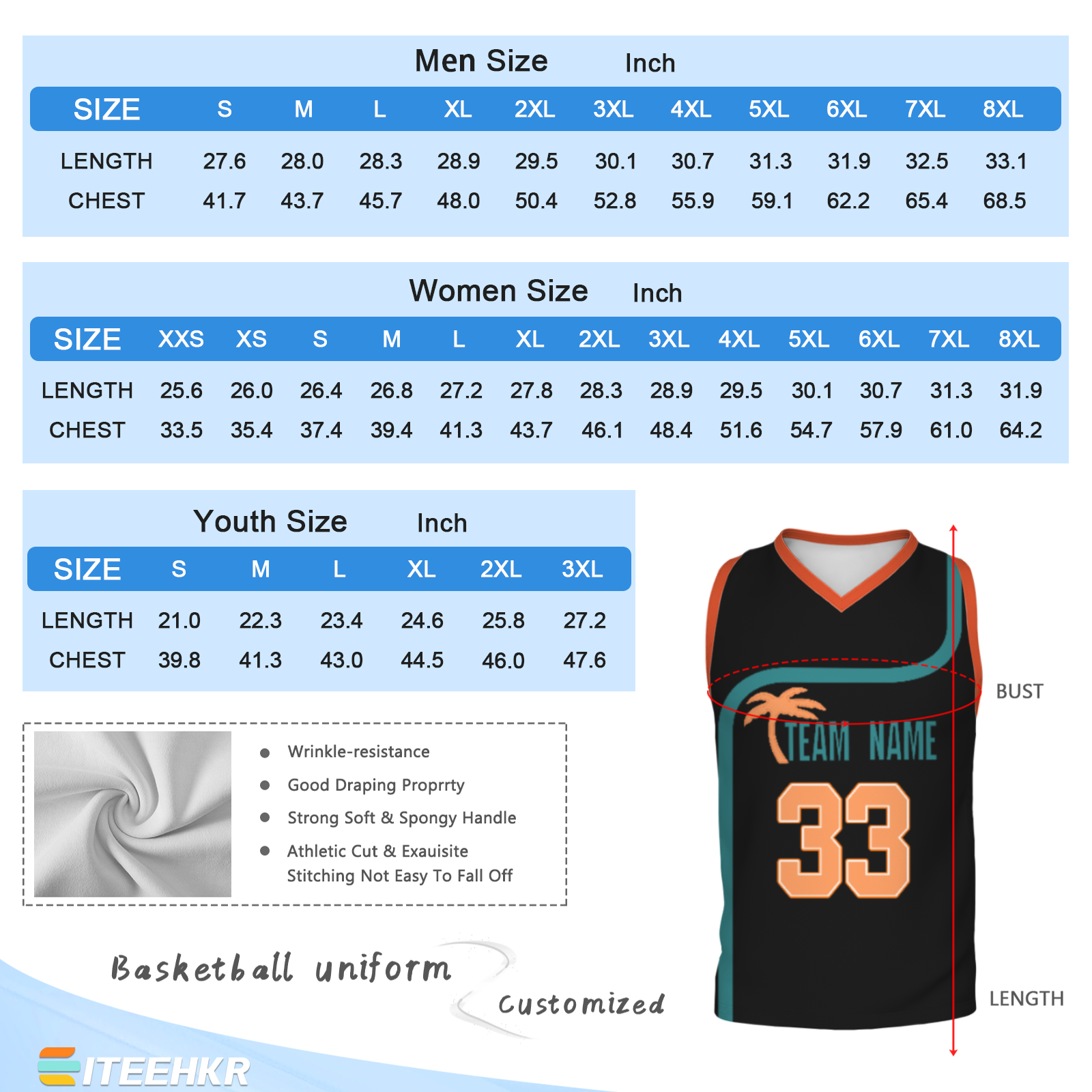 Custom Turquoise White Orange Authentic Coconut Tree Basketball Jersey