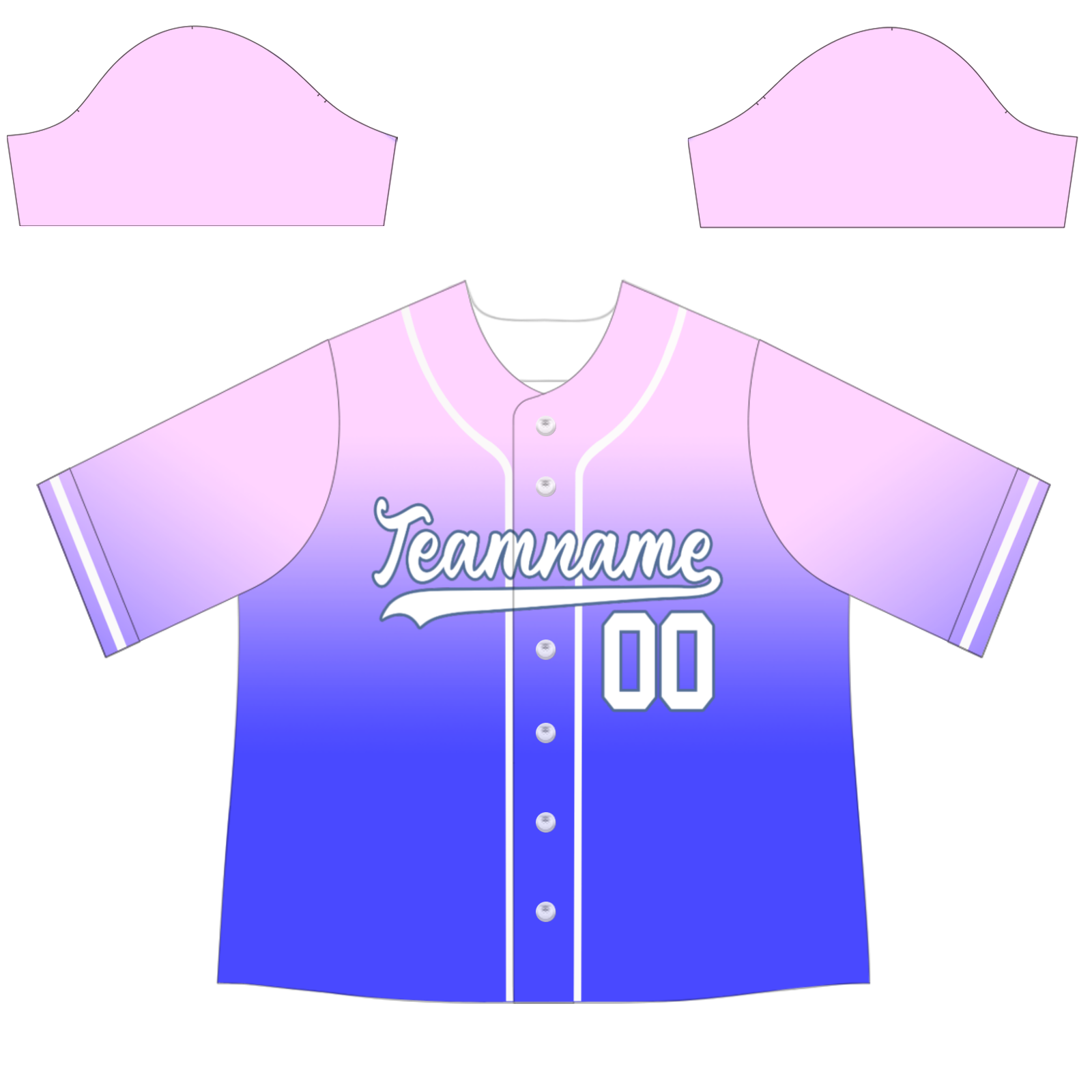 Custom Purple White-Blue Authentic Fade Fashion Baseball Jersey