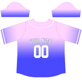 Custom Purple White-Blue Authentic Fade Fashion Baseball Jersey