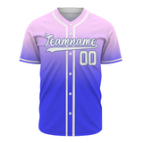 Custom Purple White-Blue Authentic Fade Fashion Baseball Jersey