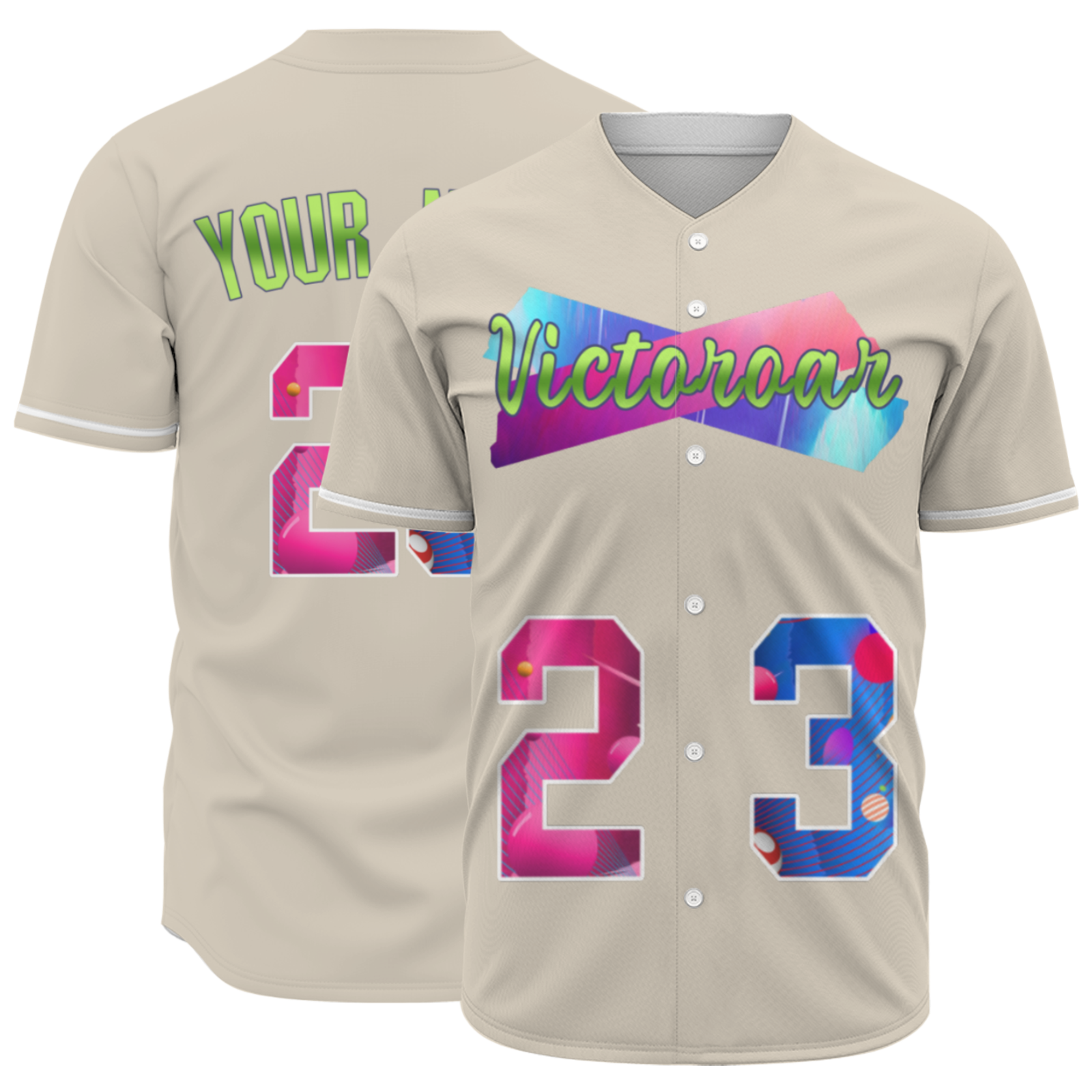 Custom Black Pink-Indigo Authentic Victoroar Baseball Jersey