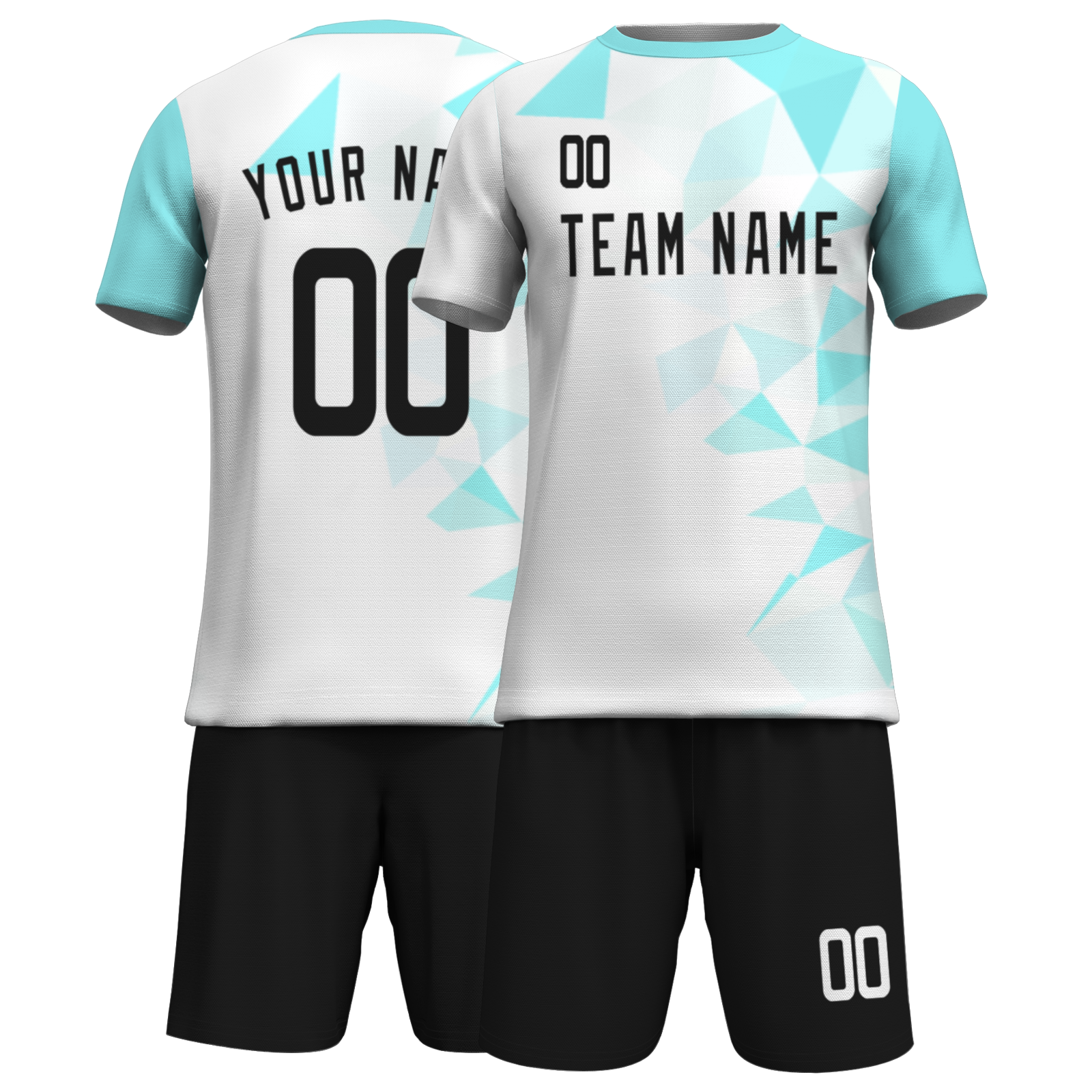 Custom White Black Sublimation Soccer Uniform Jersey