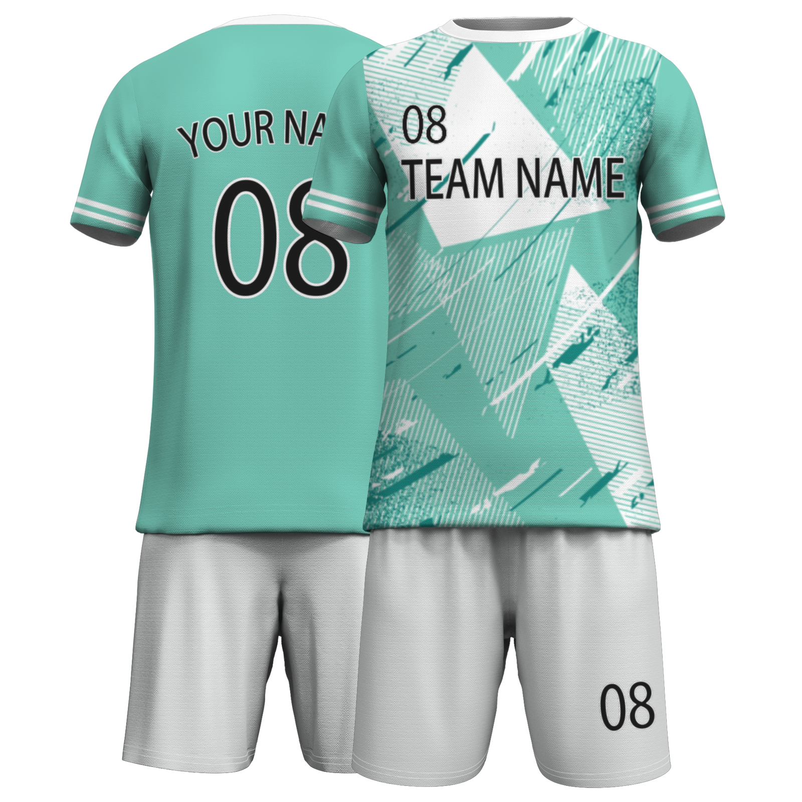 Custom White Black-White Sublimation Soccer Uniform Jersey