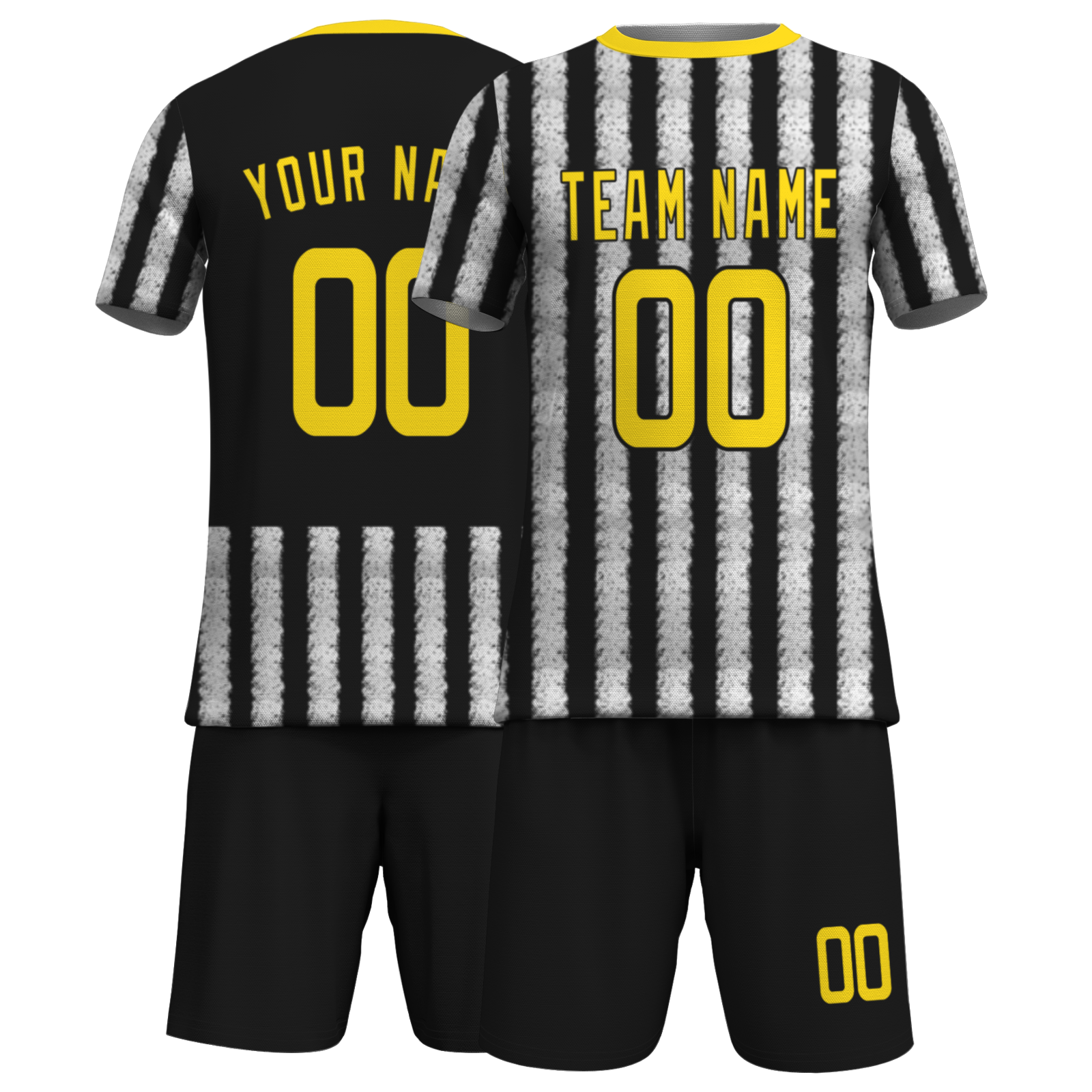 Custom White Black Sublimation Soccer Uniform Jersey