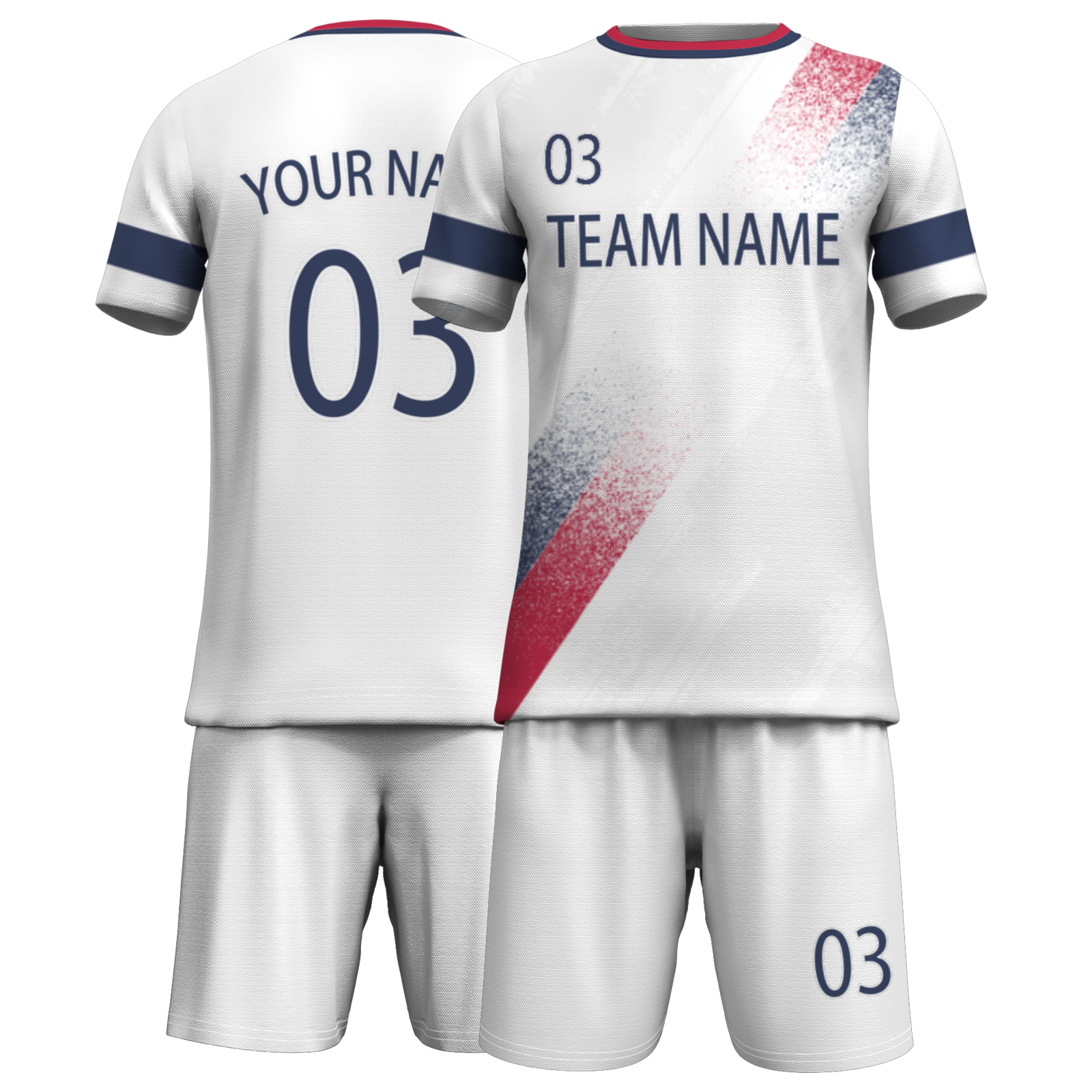 Custom White Black-White Sublimation Soccer Uniform Jersey