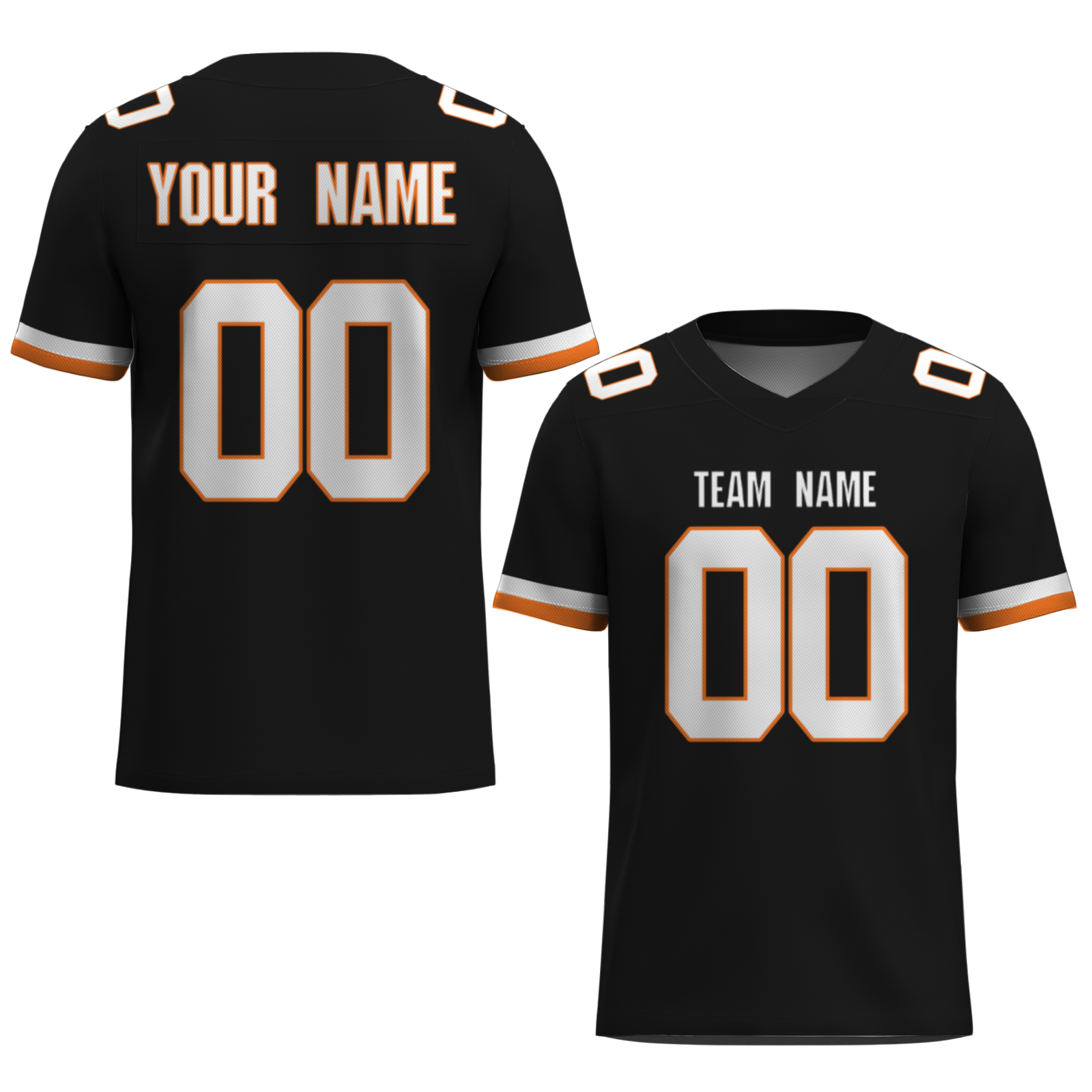 Custom  Orange White-Dark Blue Mesh Authentic Football Jersey