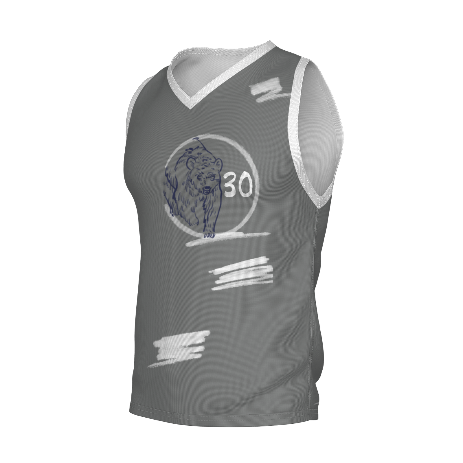 Custom Blue Chinese Painting Horse V-Neck Basketball Jersey