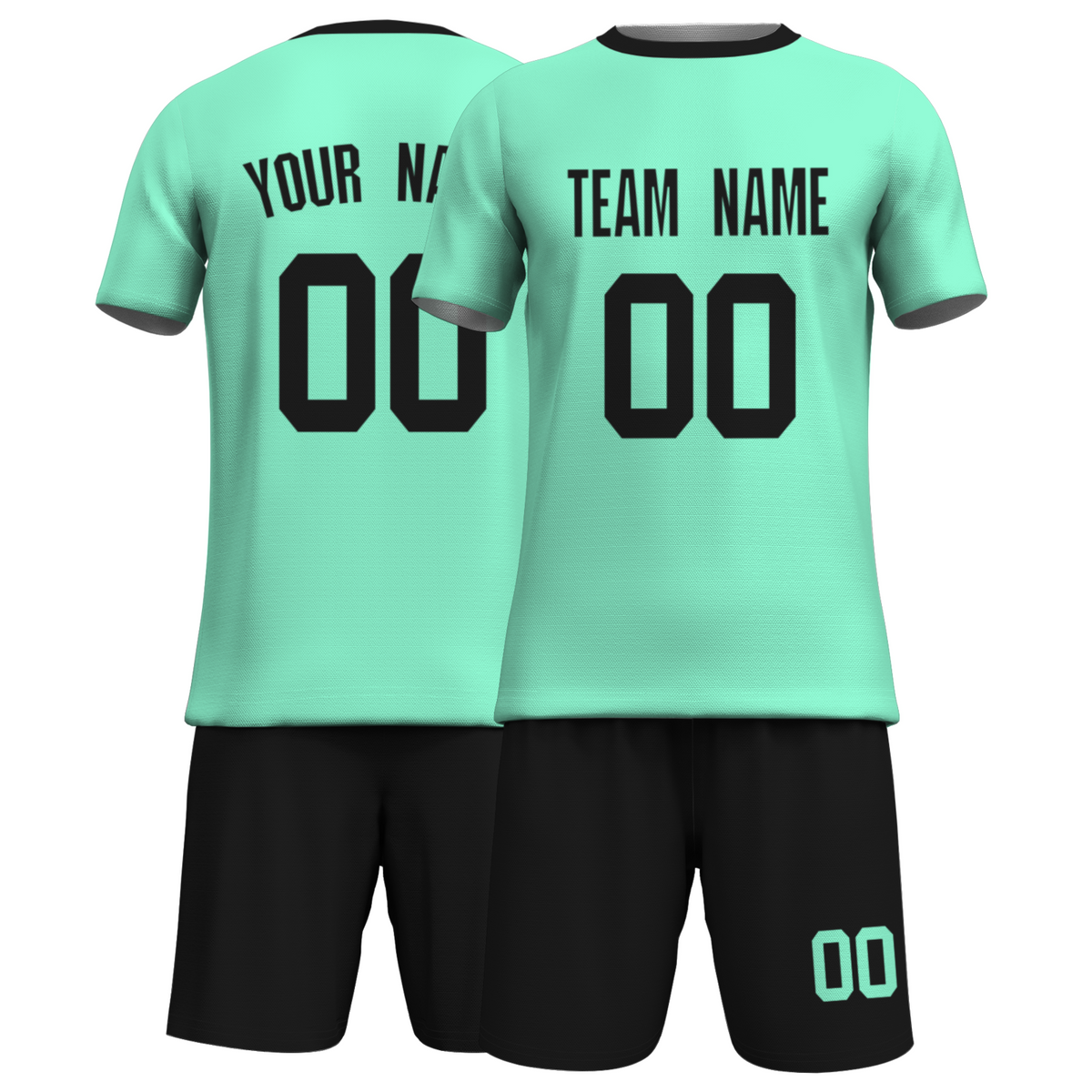 Custom  Fluorescent Green Black Sublimation Soccer Uniform Jersey