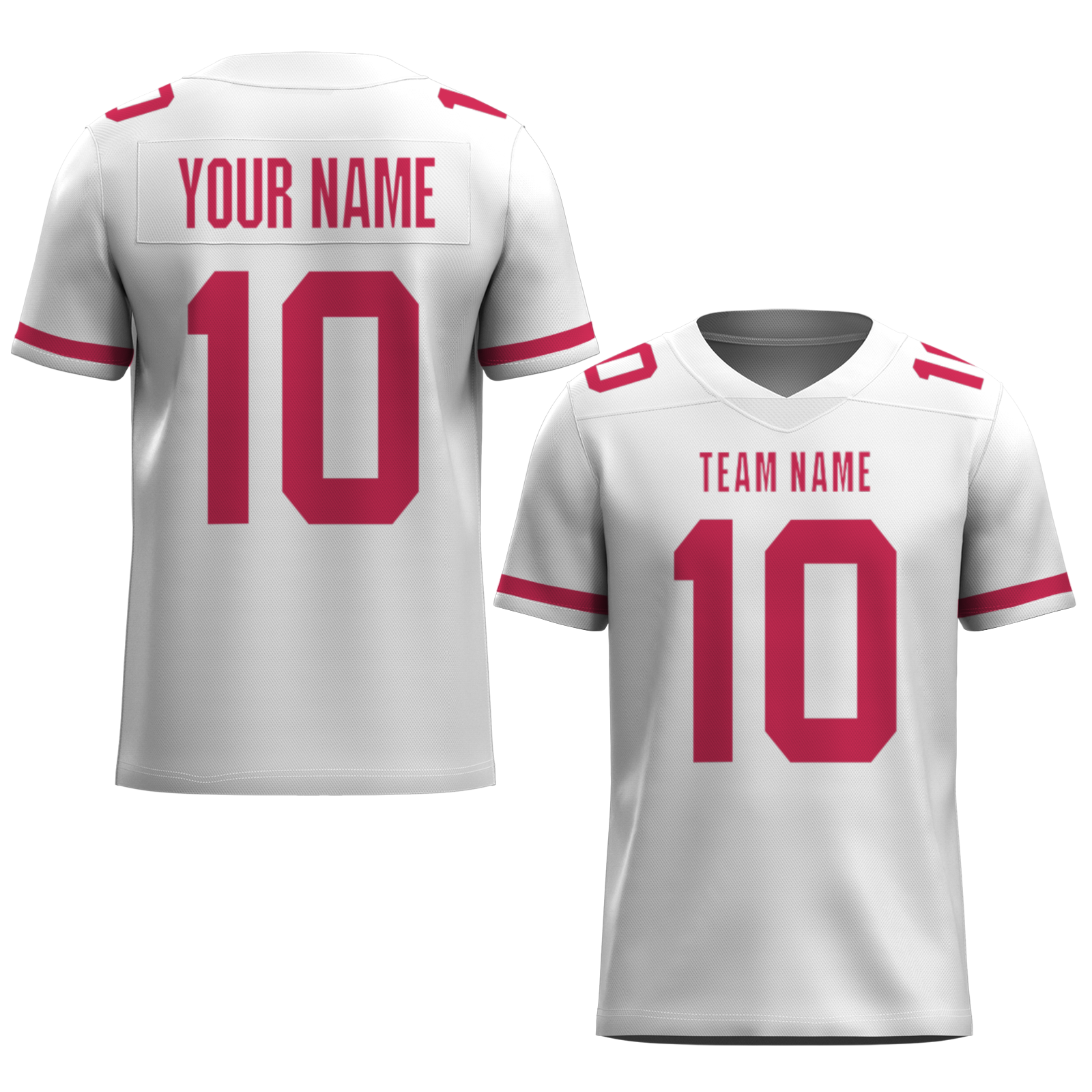 Custom Red White-Black Authentic 3D Football Jersey