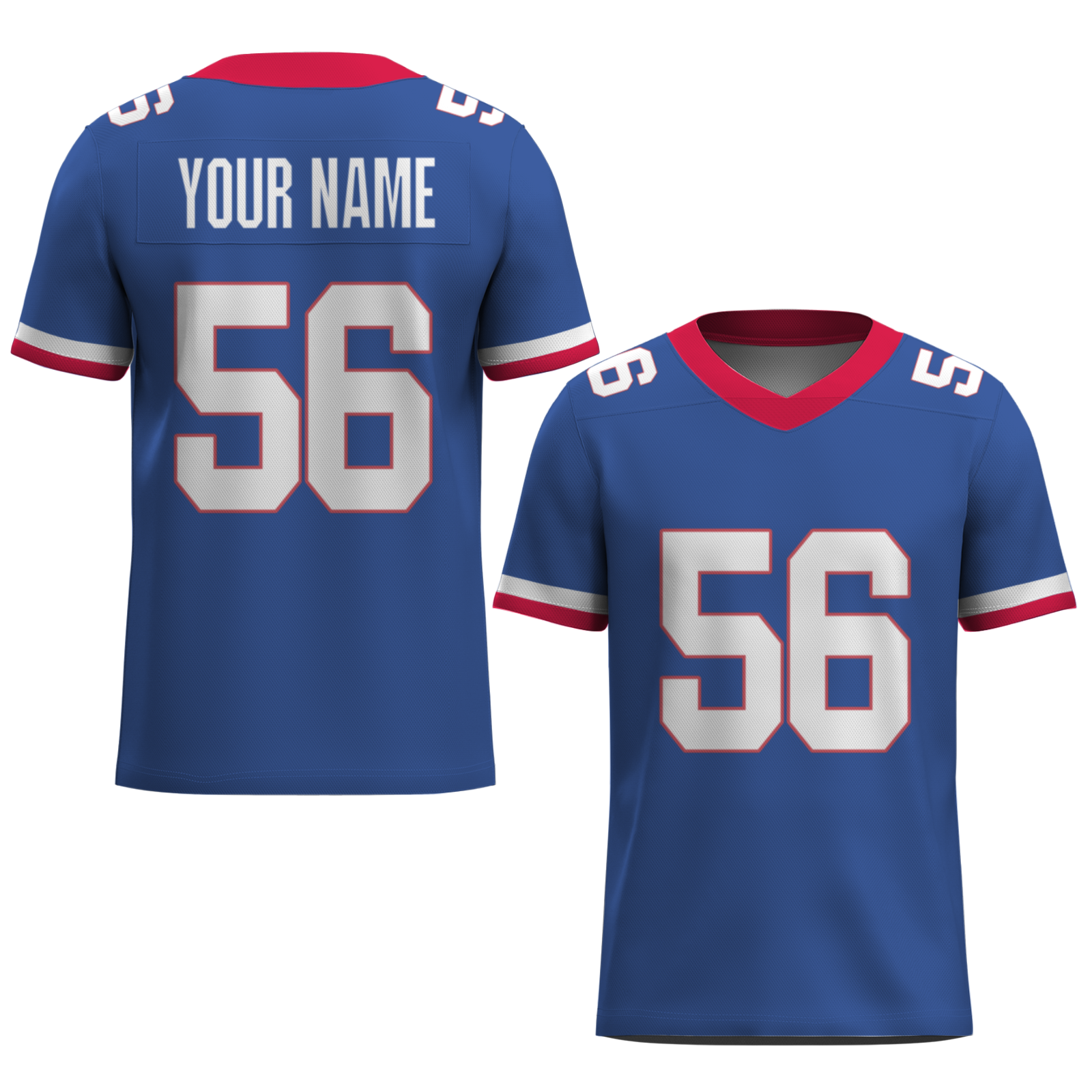 Custom Red White-Black Authentic 3D Football Jersey