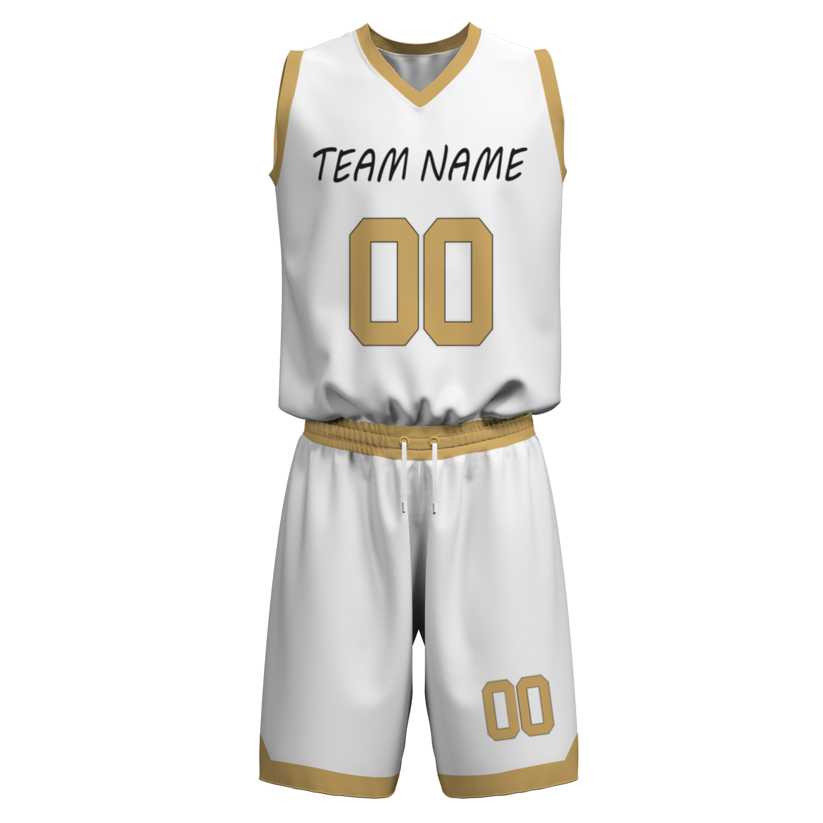 Custom White Old Gold-Black Authentic Basketball Uniform Jersey