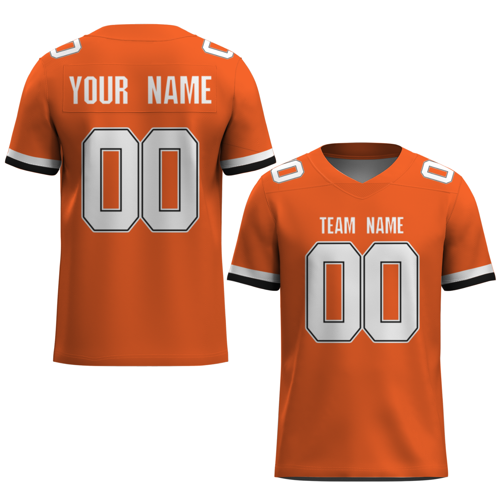 Custom  Orange White-Dark Blue Mesh Authentic Football Jersey