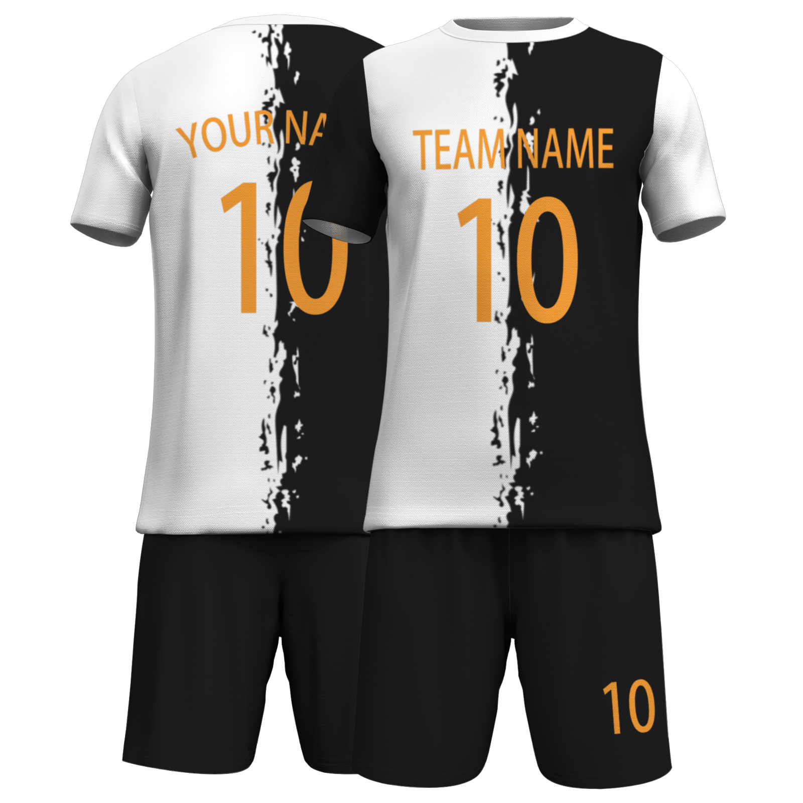 Custom White Black Sublimation Soccer Uniform Jersey