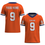 Custom  Orange White-Dark Blue Mesh Authentic Football Jersey