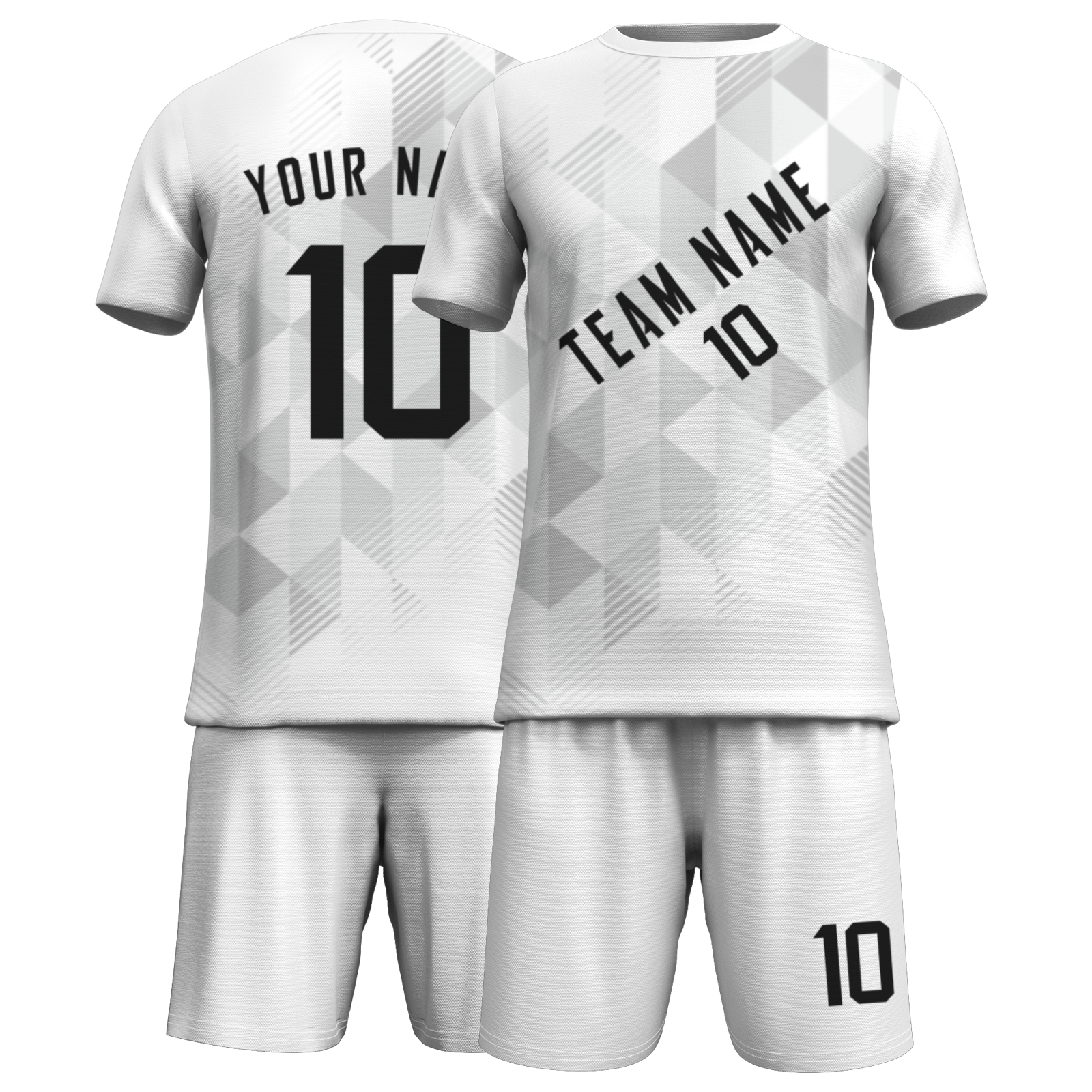 Custom White Black Sublimation Soccer Uniform Jersey