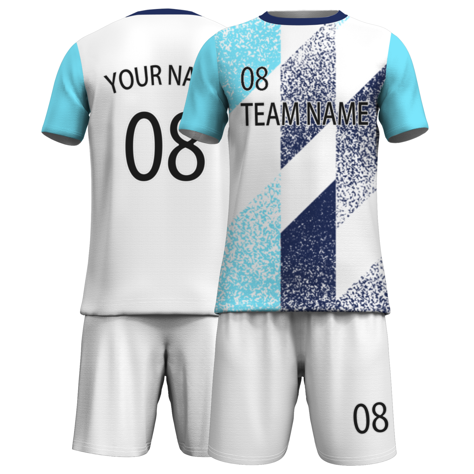 Custom White Black-White Sublimation Soccer Uniform Jersey