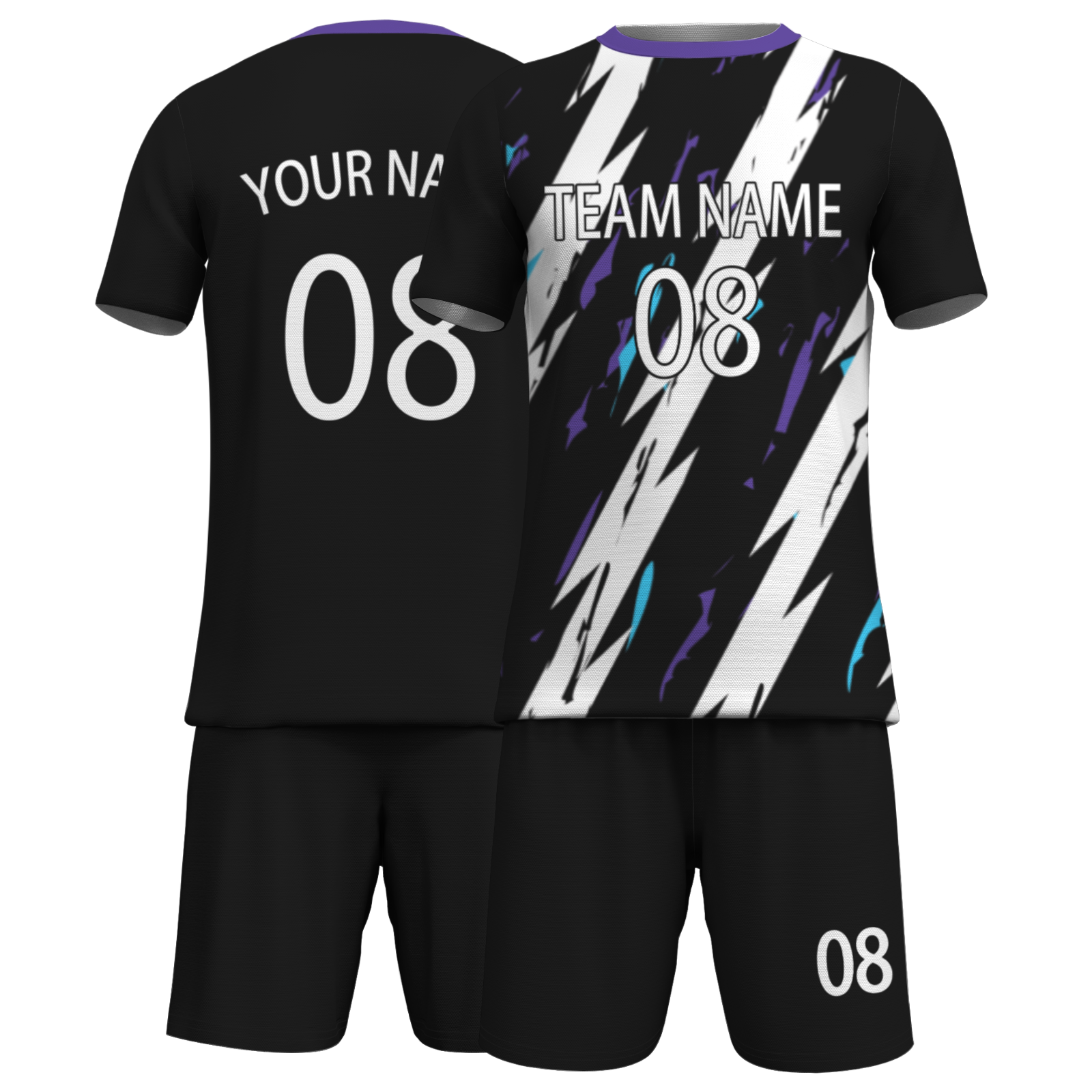 Custom White Black-White Sublimation Soccer Uniform Jersey