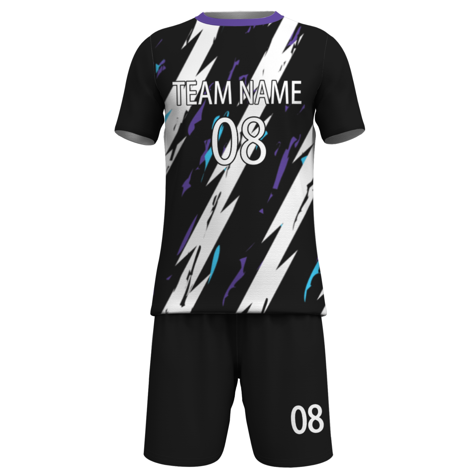 Custom White Black-White Sublimation Soccer Uniform Jersey