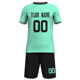 Custom  Fluorescent Green Black Sublimation Soccer Uniform Jersey