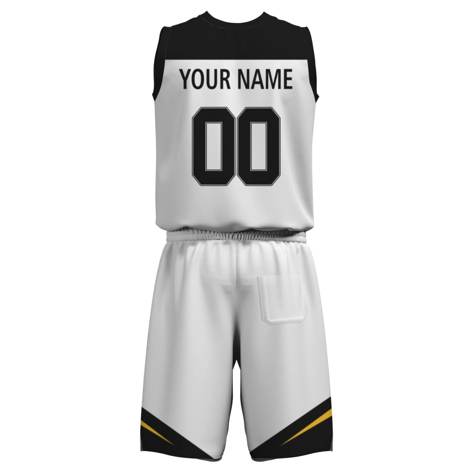 Custom White Old Gold-Black Authentic Basketball Uniform Jersey