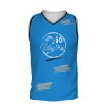 Custom Blue Chinese Painting Horse V-Neck Basketball Jersey