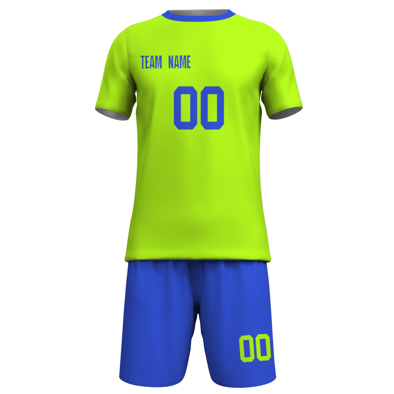 Custom  Fluorescent Green Black Sublimation Soccer Uniform Jersey