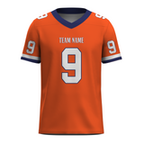 Custom  Orange White-Dark Blue Mesh Authentic Football Jersey