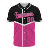 Custom Black Pink-White  Authentic Tow Tone Baseball Jersey