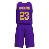 Custom Purple Mustard-White Authentic Basketball Uniform Jersey