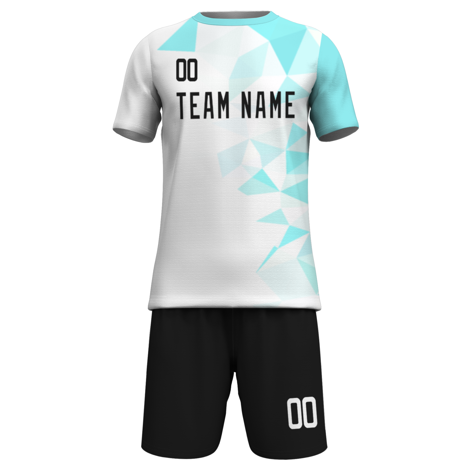 Custom White Black Sublimation Soccer Uniform Jersey